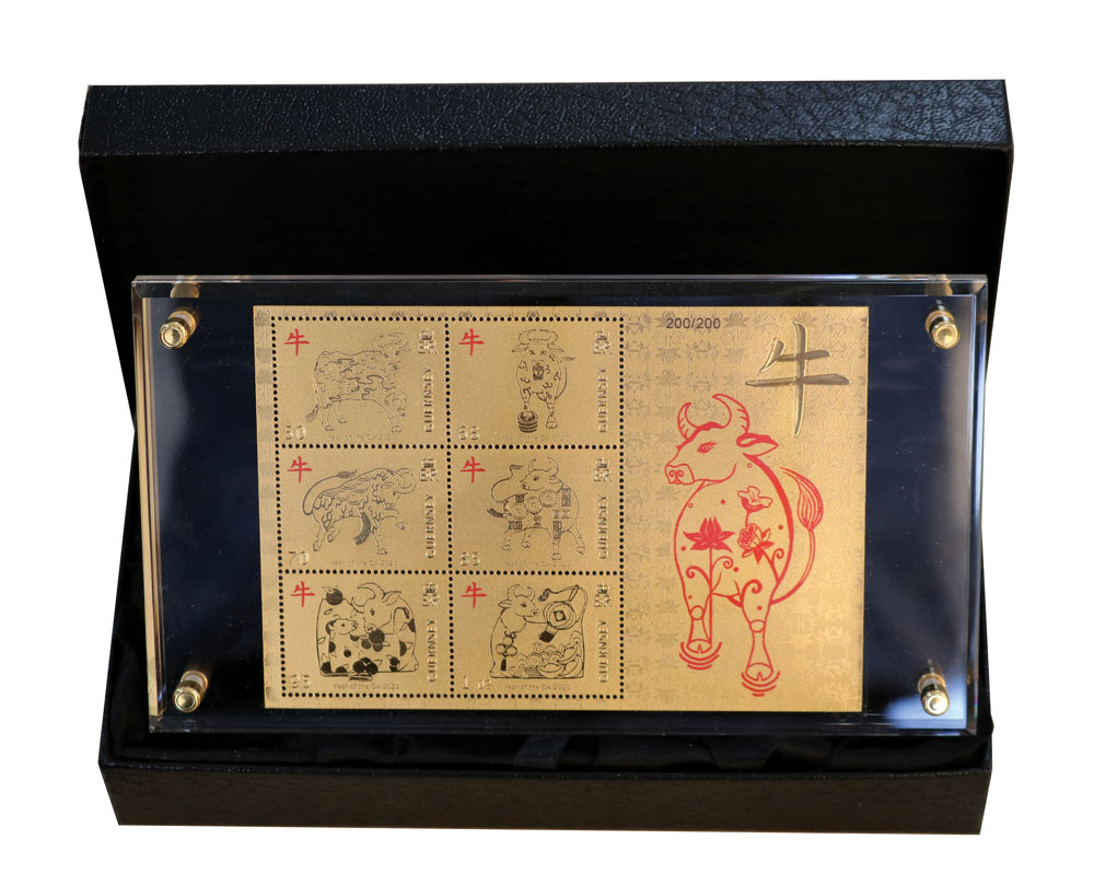 Year of the Ox Limited Edition Gold Replica Souvenir Sheet